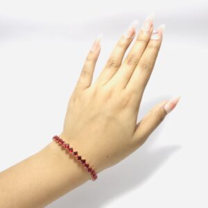 Red Color Original Diamond Cut Bracelet For Girls